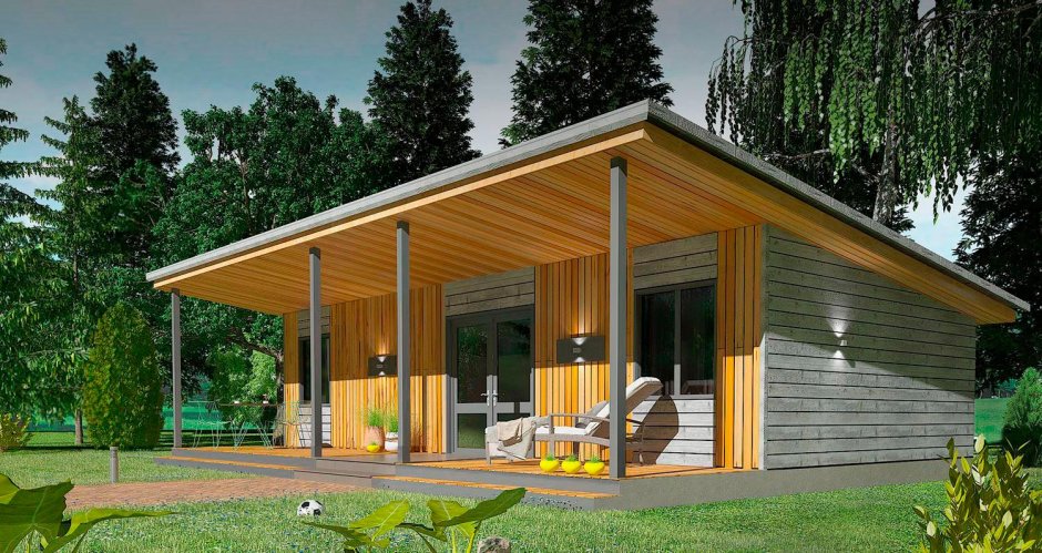 Баня с односкатной крышей 3х5