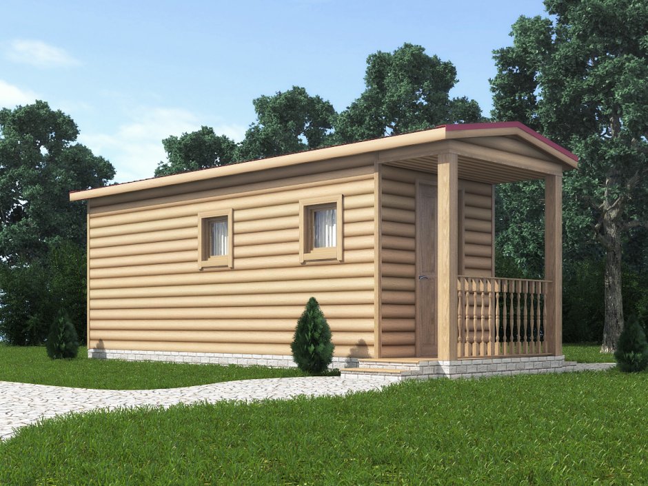 Односкатные бани 3х4