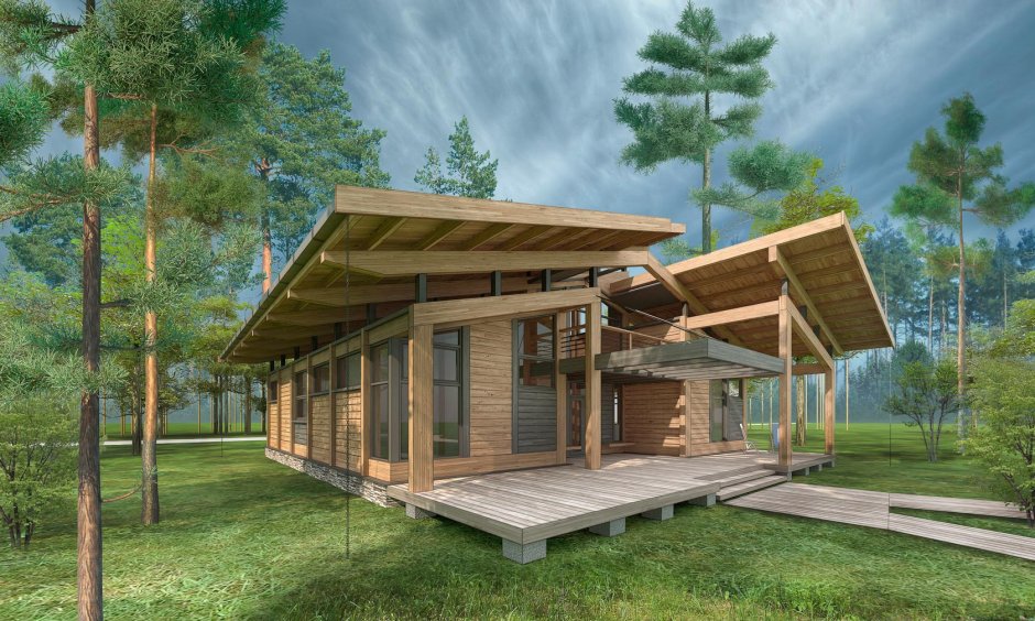 Дом из клееного бруса Скандинавия