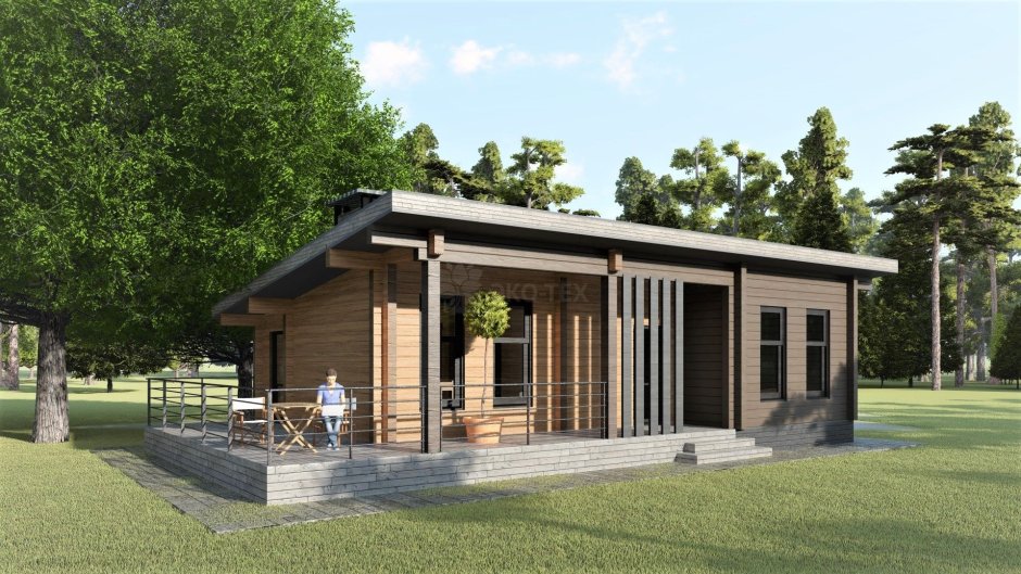 Дом 50 кв м с односкатной крышей