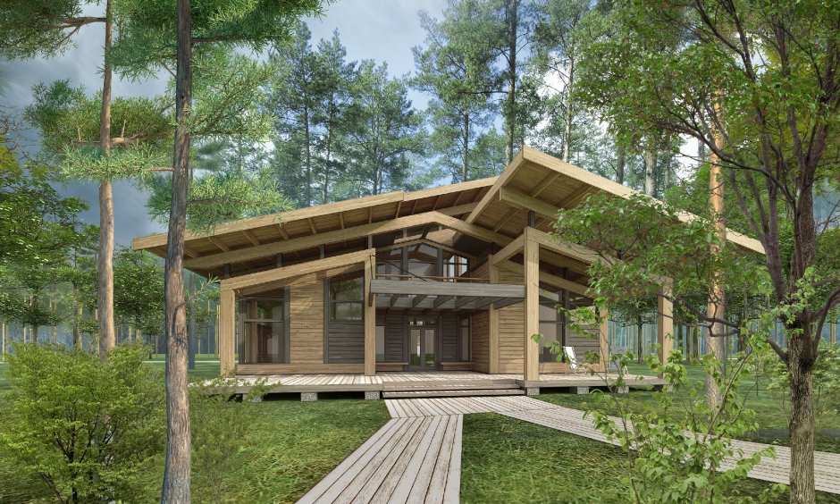 Дом из клееного бруса Скандинавия