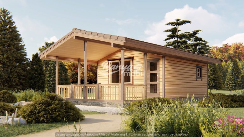 Одноэтажная каркасная баня