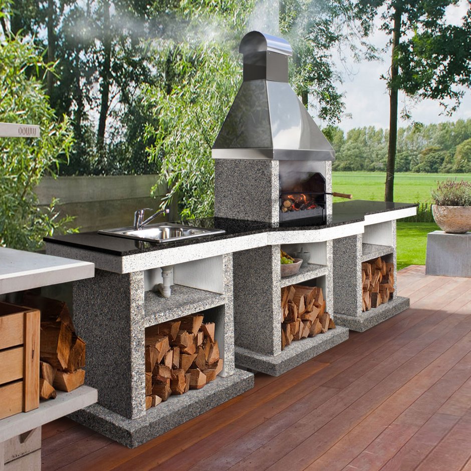 Барбекю Stimlex Дарина XL + стол + мойка