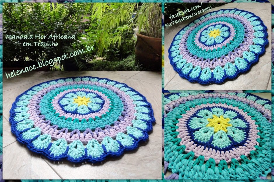 Мотивы крючком для коврика