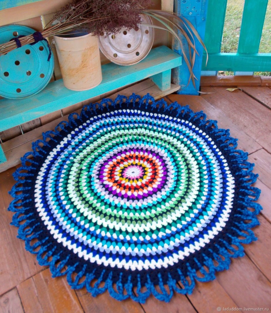 Вязаные коврики крючком