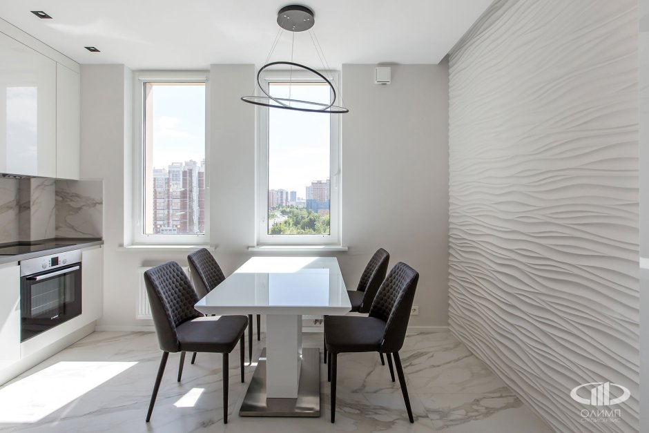 Стены в стиле Минимализм на кухне