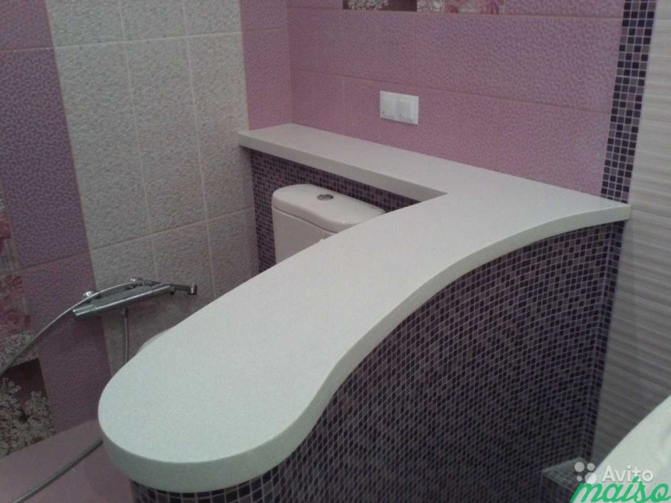 Полки в ванную из искусственного камня