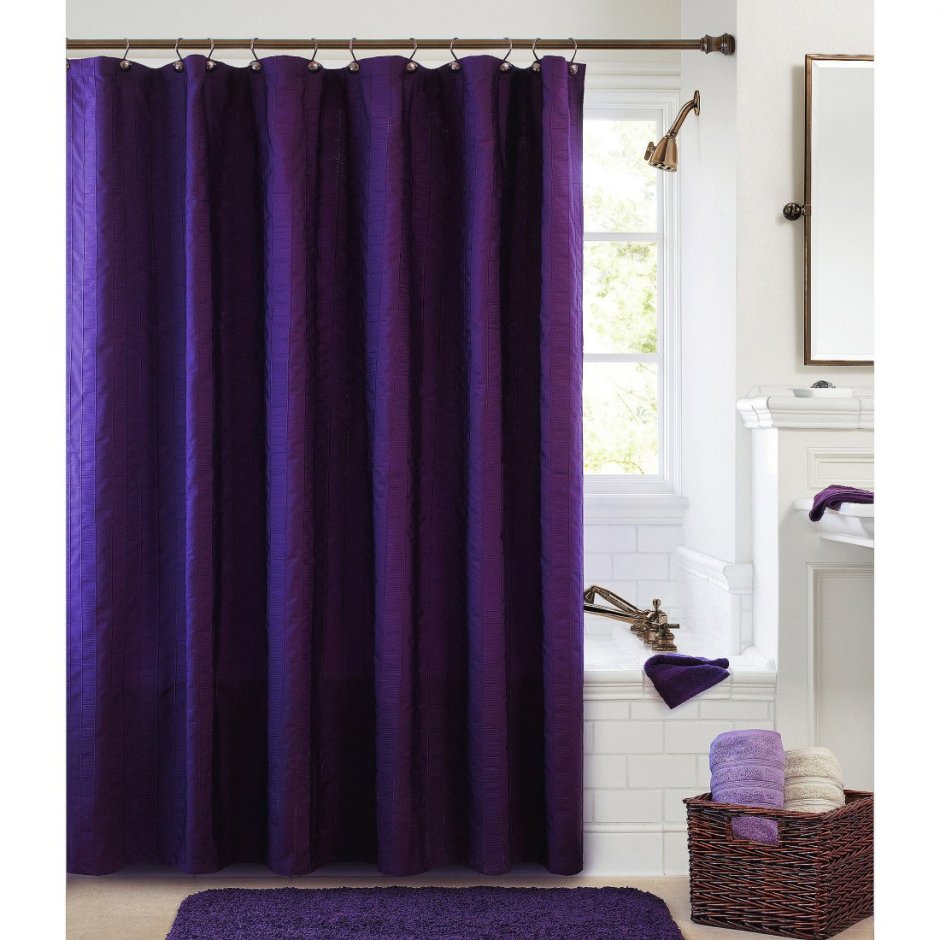 Штора для ванны фиолетовая