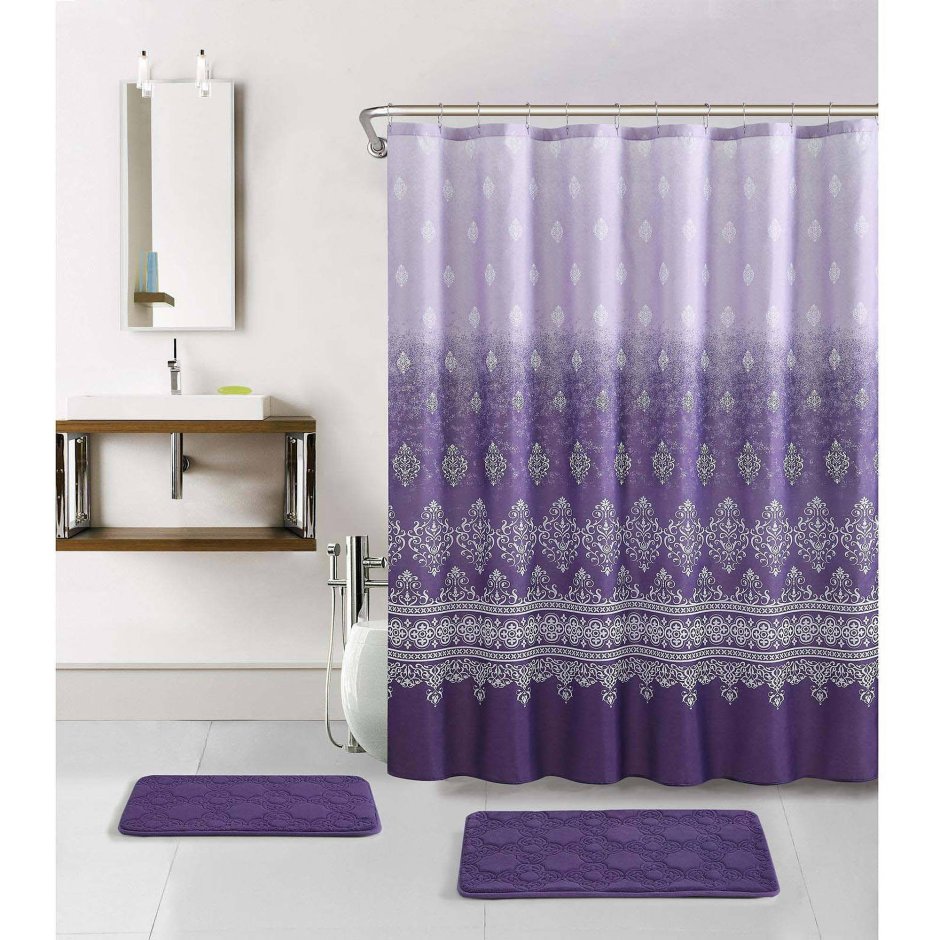 Шторы для ванной комнаты фиолетовые