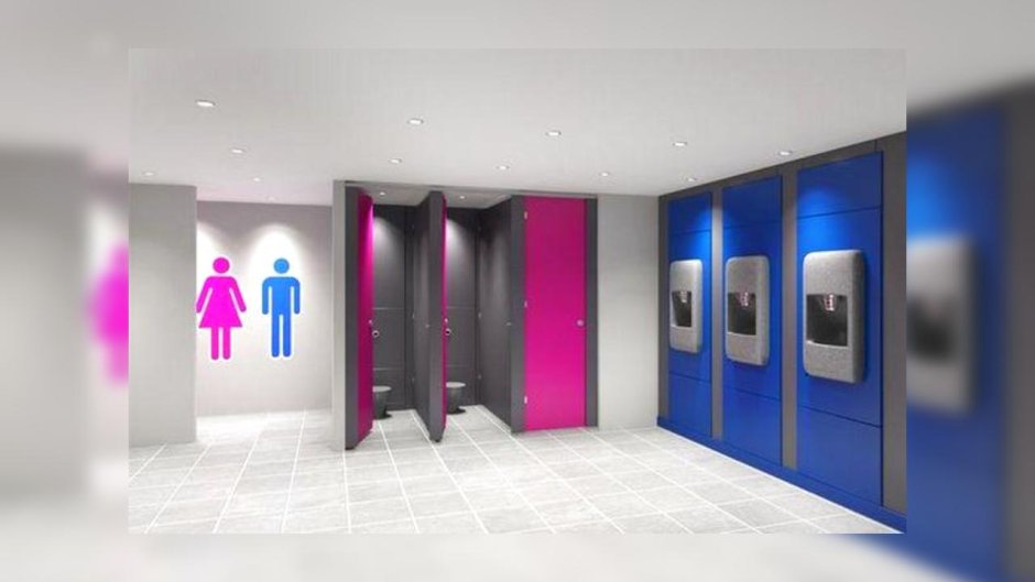 Женский туалет кабинки